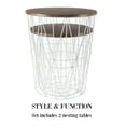 Lavish Home Set of 2 Nesting Tables with Storage for Living Room, White
