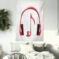thumbnail image 3 of Music Tapestry, Love Sound Headphones with Heart Shaped Key Note Symbol Melody Artistic Design, Wall Hanging for Bedroom Living Room Dorm Decor, 60W X 80L Inches, Red Black Grey, by Ambesonne, 3 of 5