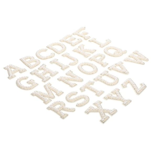 26 Pcs Backpack Decor Self Adhesive Sticker All for Sewing Supplies Letter Iron-on Patches Repair White Polyester