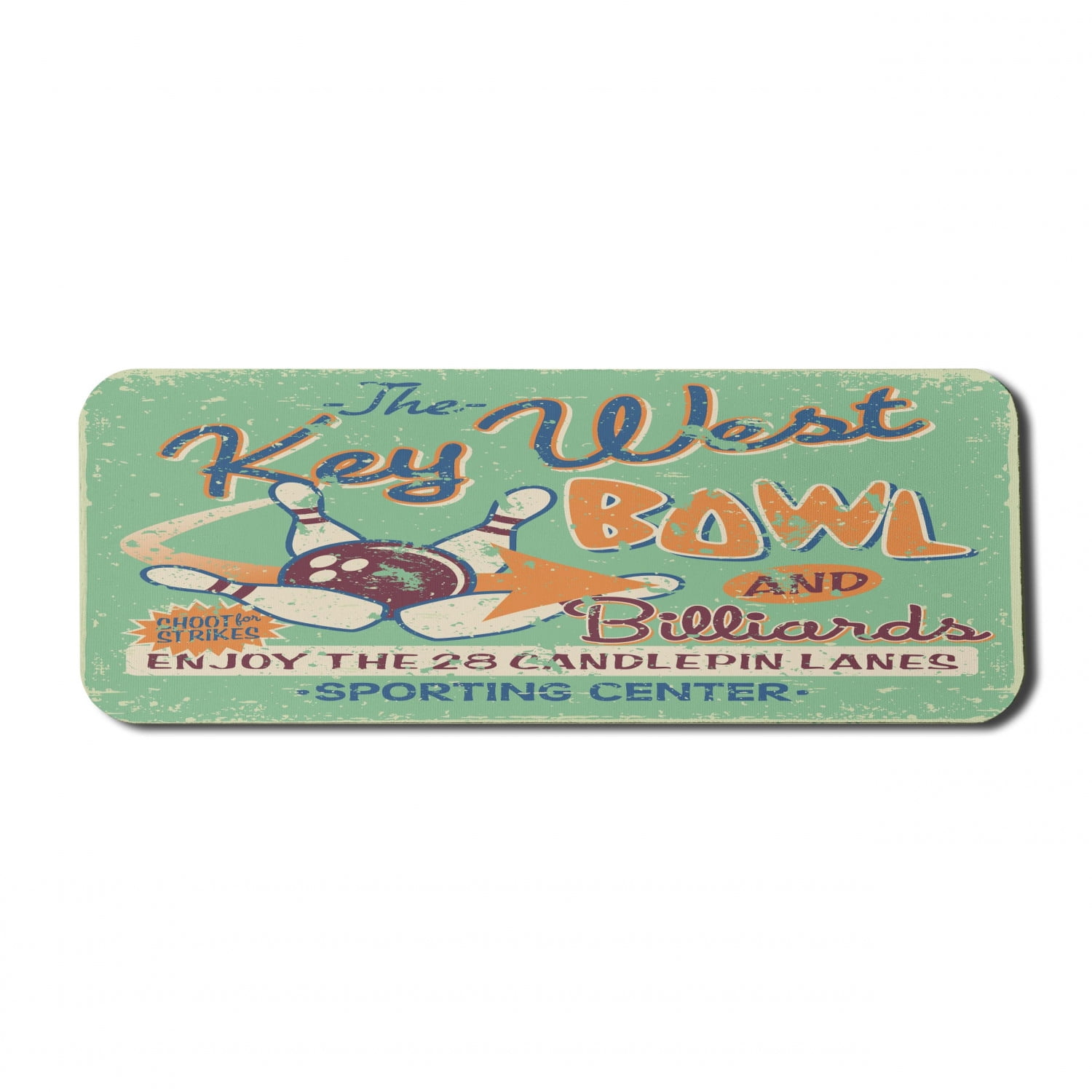 Vintage Computer Mouse Pad, Retro Bowling Game Night with Abstract  Background Words Image, Rectangle Non-Slip Rubber Mousepad X-Large, 35" x  15" Gaming Size, Fern Green Burgundy, by Ambesonne - Walmart.com