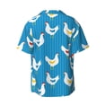thumbnail image 2 of Wukai Cartoon Chicken Men's Casual Short-Sleeve Button Down Shirt - Lightweight Summer Dress Shirt for Daily Wear-XX-Large, 2 of 7