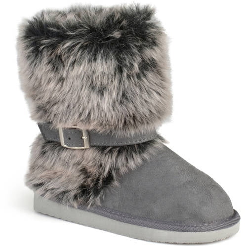 Buckle Accent Faux Fur Boots - Walmart 