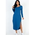 thumbnail image 6 of Midi Dress with Long Sleeves and Curved Hem, 6 of 9