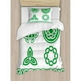 thumbnail image 3 of Ambesonne Irish Medieval Ancient Knots Symbols Braided Design Religious Old Folkloric Gaelic Fern Duvet Cover Set, 3 of 3