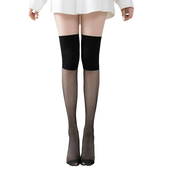 Mgmyaa Women's Summer Thin Over The Knee Long Stockings High Elasticity Knee Protection Anti-run Tights for Daily Wear and Comfort