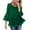 Dark Green, variant on Laqbezok Chic Tiered Ruffle Sequin Top, Women's Round Neck Sparkly Loose Blouse, Elegant Evening Party Fashion Outfit