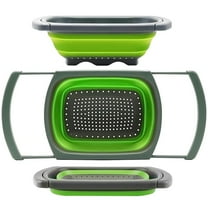 Colander collapsible, Colander Strainer Over The Sink Vegetable Fruit Strainer Basket (6 Quart) with Extendable Handles, New Kitchen Essentials