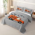 thumbnail image 3 of Feelyou Cute Ghost Truck Quilt Full, Spooky Pumpkin Bat Full Bedspread Sets, Gray, 3 Pieces, 1 Comforter and 2 Pillowcases, 3 of 7