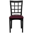 thumbnail image 6 of Bowery Hill Black Window Back Dining Chair in Burgundy, 6 of 6