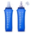 thumbnail image 1 of UTOBEST Frasco Blando, Paquete de 2 Botellas para Correr de Frasco Blando de 500 ml, Frasco Plegable para Correr de TPU, Frasco Plegable portátil de Mano para Viajes, Senderismo, Ciclismo, Paseo por l, 1 of 5