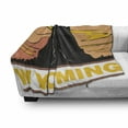 thumbnail image 3 of Wyoming Soft Flannel Fleece Throw Blanket, Simplistic Design Landscape Cartoon, Cozy Plush for Indoor and Outdoor Use, 50" x 60", Peach Charcoal Grey, by Ambesonne, 3 of 6