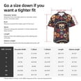 thumbnail image 3 of Salouo Skulls and Flowers for Hawaiian Shirt for Men,Summer Beach Casual Short Sleeve Button Down Shirts Men's Regular-Fit Short-Sleeve Print Shirt -X-Large, 3 of 6
