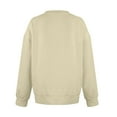 thumbnail image 4 of DondPO Hoodless Hoodies for Women Women's Sports Long Sleeve Sweatshirt Basic V Neck Solid Color Pullover Casual Top Hoodless Sweatshirt Womens Womens Sweatshirts No Hood Beige, 4 of 4