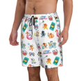 thumbnail image 2 of Cauagu Hello Summer Cat Print Men's Swim Trunks,Hawaiian Bathing Suit Swimsuits Beach Shorts with Pockets for Men Quick Dry Swimming Board Shorts-Large, 2 of 6