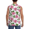 thumbnail image 4 of Lsque Rose Flowers Print Men's Cotton Blend Sleeveless Muscle Shirts (S-3XL)- Moisture Wicking, Odor Protection, UPF 30+,XX-Large, 4 of 8