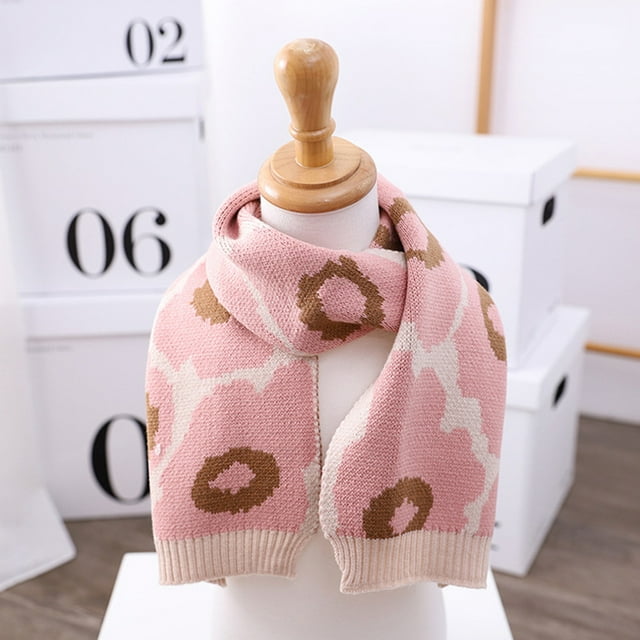 LSLJS Foulard Léopard Mode Bébé Enfants Tricot Crocheté 120Cm Hiver Chaud, Foulards Enfants