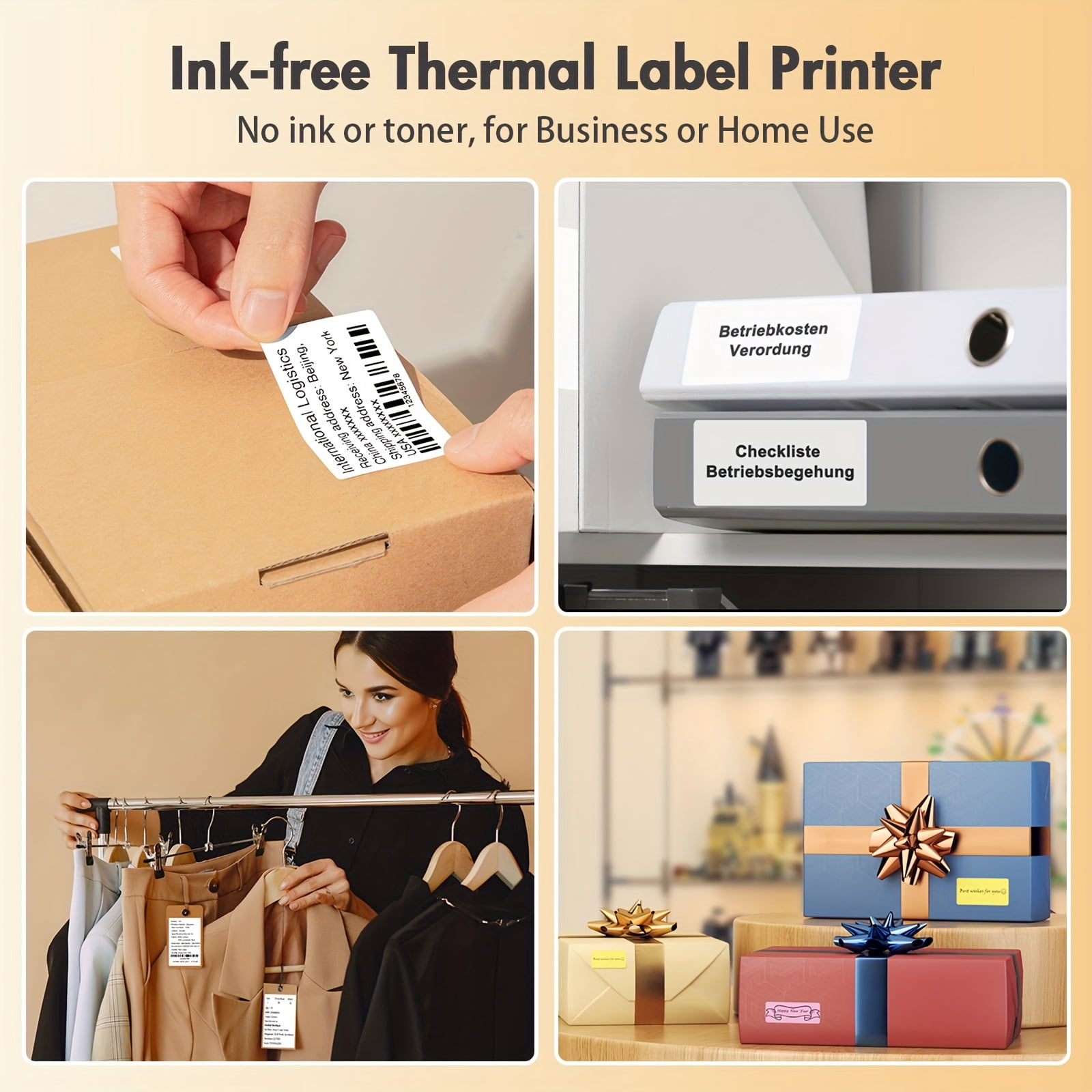 Thermal Label Sold Separately, Wireless Thermal Label Printer, with 1 Free Roll Tape, Portable Label Printer for Organization And Storage, Office, Home, School, for Barcode, Clothing, Jewelry, Retail