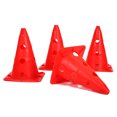 thumbnail image 2 of Conos de carretera de obstáculos de fútbol, barril de marca de fútbol con agujero, equipo de entrenamiento deportivo (rojo), 1 ud., 2 of 3
