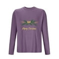 thumbnail image 4 of Men's Christmas Graphic T-Shirt Long Sleeve Crew Neck Christmas Print Casual Holiday Top Fall Winter Festive Occasions (4XL, Purple), 4 of 4