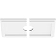 thumbnail image 2 of 14"W x 7"H x 2"ID x 4 3/4"C x 1"P Rectangle Architectural Grade PVC Contemporary Ceiling Medallion, Two Piece, 2 of 11