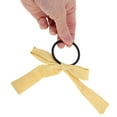 thumbnail image 4 of Unique Bargains 1 Pc Simple Solid Bow Ribbon Hair Elastic Band for Home Yellow, 4 of 5