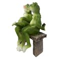 thumbnail image 3 of Rainforest Romantic Frog Couple Lovers Sitting On Park Bench Decor Figurine 7"H, 3 of 4