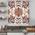 thumbnail image 5 of Boho Flowers Sheer Curtains 45 Inches Long, Abstract Bohemian Colorful Retro Floral Light Filering Curtains, Breathable Simi Curtain Privacy Drapes for Kitchen Bathroom Small Window Treatment, 5 of 9