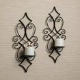 thumbnail image 3 of Danya B. Wrought Iron Casablanca Candle Wall Sconce - Set of 2 - Easy to Mount – Black, Contemporary, Modern Home Décor for up to 3" LED or Real Pillar Candles, 3 of 3