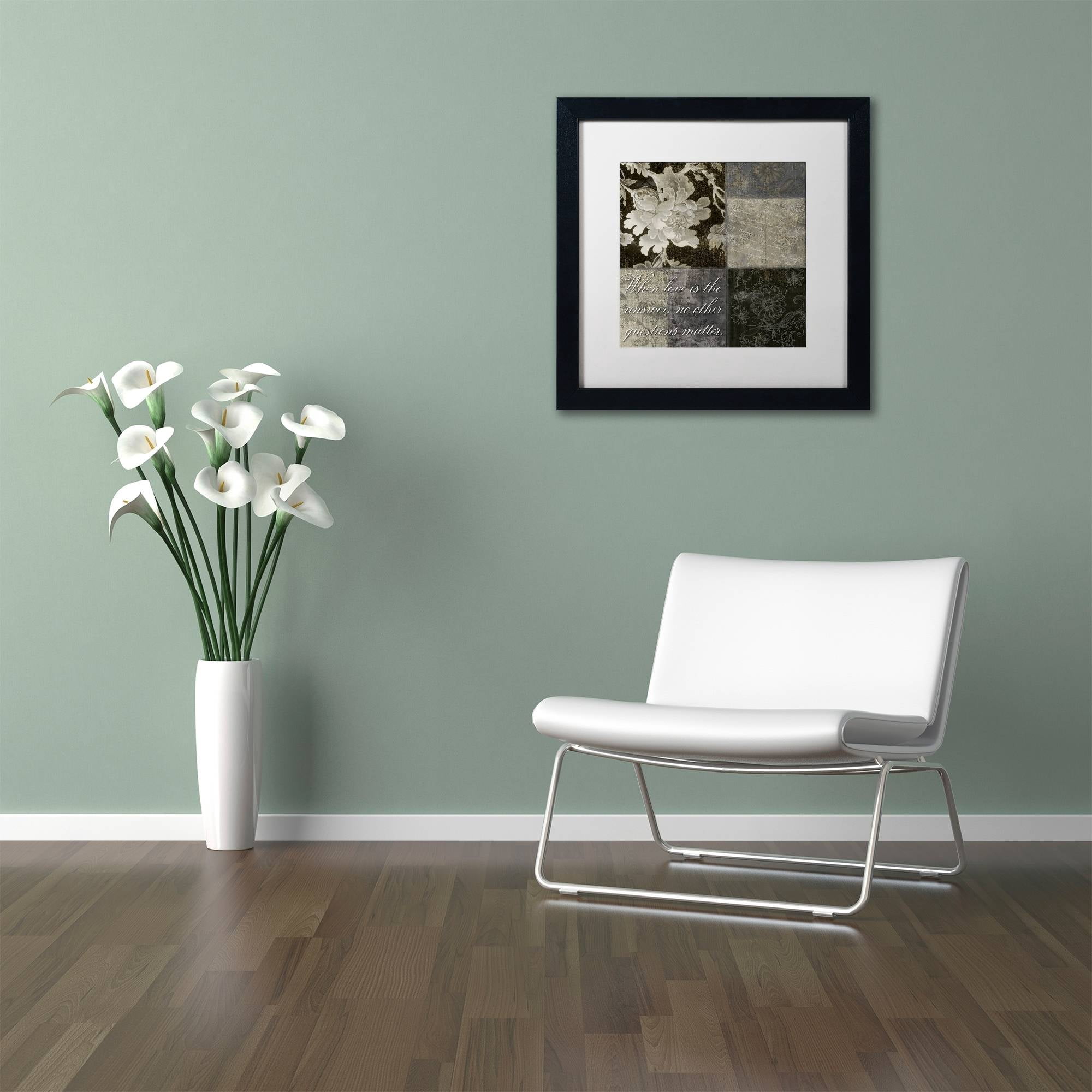 Trademark Fine Art "When Love Is the Answer" Canvas Art by Color Bakery White Matte, Black Frame