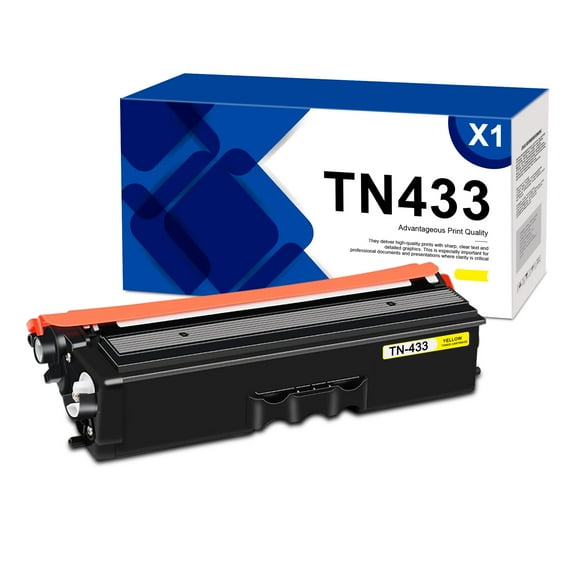 TN433Y Toner Cartridge Compatible for Brother TN433 TN 433 Toner Cartridge Works for Brother MFC-L8610CDW HL-L8260CDW HL-L8360CDW MFC-L8900CDW Printer