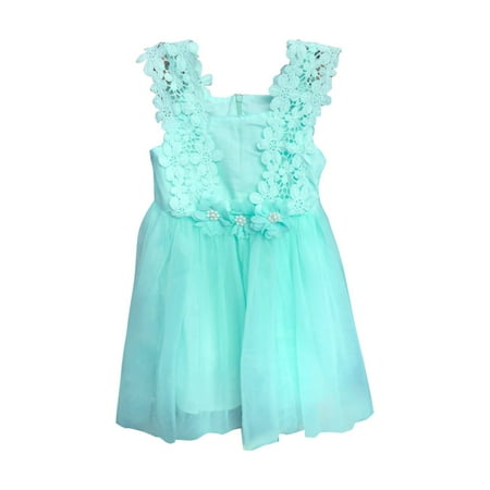 

Rovga Casual Dresses For Girls Little Lace Floral Sleeveless Tulle Tutu Princess Formal Party Dress Hook Flower Suspender Skirt Party Birthday Girl Dress