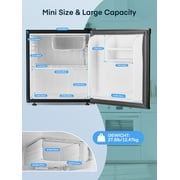 1.6 Cu.ft Mini Refrigerator with 7 Temp Control, FOHERE Compact Fridge with Freezer, Low Noise, Stainless Steel