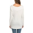 thumbnail image 6 of SWQZVT Women's Long Sleeve Blouses V-Neck Dressy Casual Tunic Tops Soft Comfy Shirts Button Down White Comfort Color Tee, 6 of 6