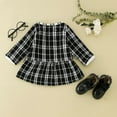 thumbnail image 4 of EnJoCho Kids Spring Clothes Toddler Girls Outfit Fashion Small Fragrance Long Sleeves Plaid Dress Coat 2pcs Set Outfits Kids Winter Fall Trendy Clothing Set Party Wear, 4 of 6