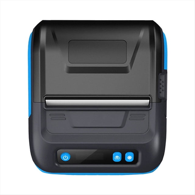 -Mini Handheld Portable Bluetooth Wireless 80mm Mini Thermal Mobile Pocket Thermal Receipt Printer Bluetooth,1set * P29L portable bluetooth thermal barcode printer,Black & Blue
