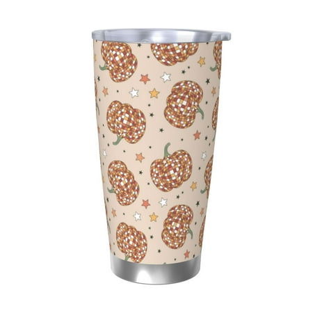 

Bingfone Groovy Disco Pumpkin for 20 Oz Stainless Steel Travel Mug Double Wall Water Coffee Cup for Home Office Outdoor Works Great for Ice Drinks and Hot Beverage-Without Straw