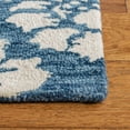 thumbnail image 4 of SAFAVIEH Micro-Loop Meridith Floral Trellis Wool Runner Rug, Blue/Ivory, 2'3" x 7', 4 of 8
