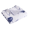 thumbnail image 4 of Levtex Home - Riella Garden - Quilted Throw - 50x60in. - Blue Floral on White - Reversible Pattern - Cotton Fabric, 4 of 4