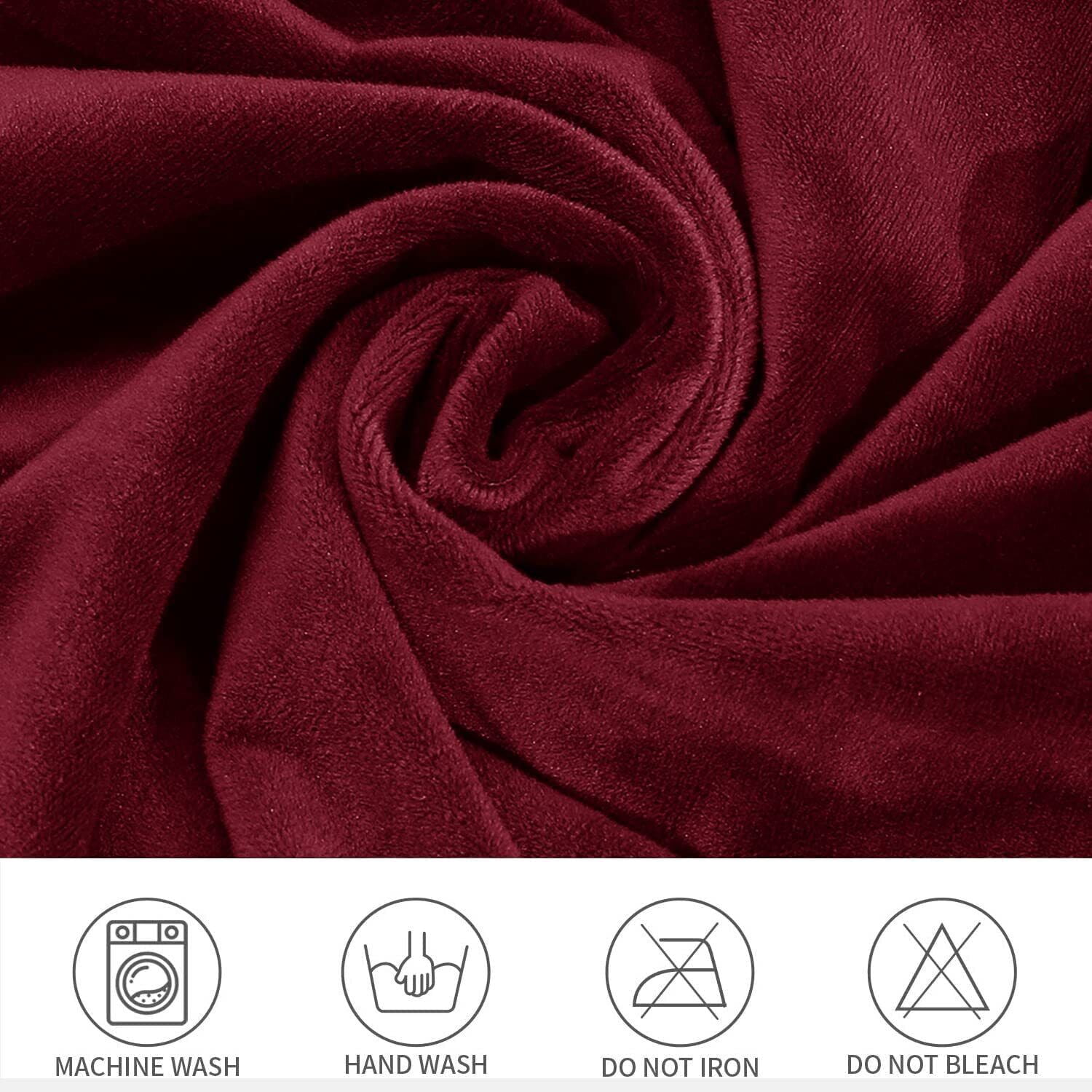 TOPCHANCES 3-Piece Velvet Recliner Sofa Covers, 7 Seat L-Shaped Corner Sofa Covers, Stretch Sectional Couch Slipcover ( Wine Red )