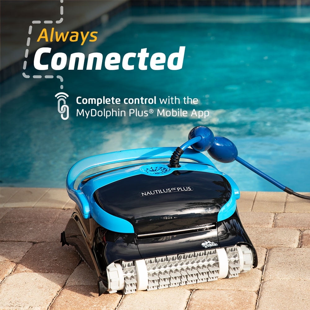 Restored Dolphin Nautilus CC Plus Wi-Fi Automatic Robotic Pool Vacuum Cleaner, Always Cleaning, Never Charging, with Wall Climbing Scrubber Brush, Ideal for In-Ground Pools up to 40 FT in Length (Refurbished)