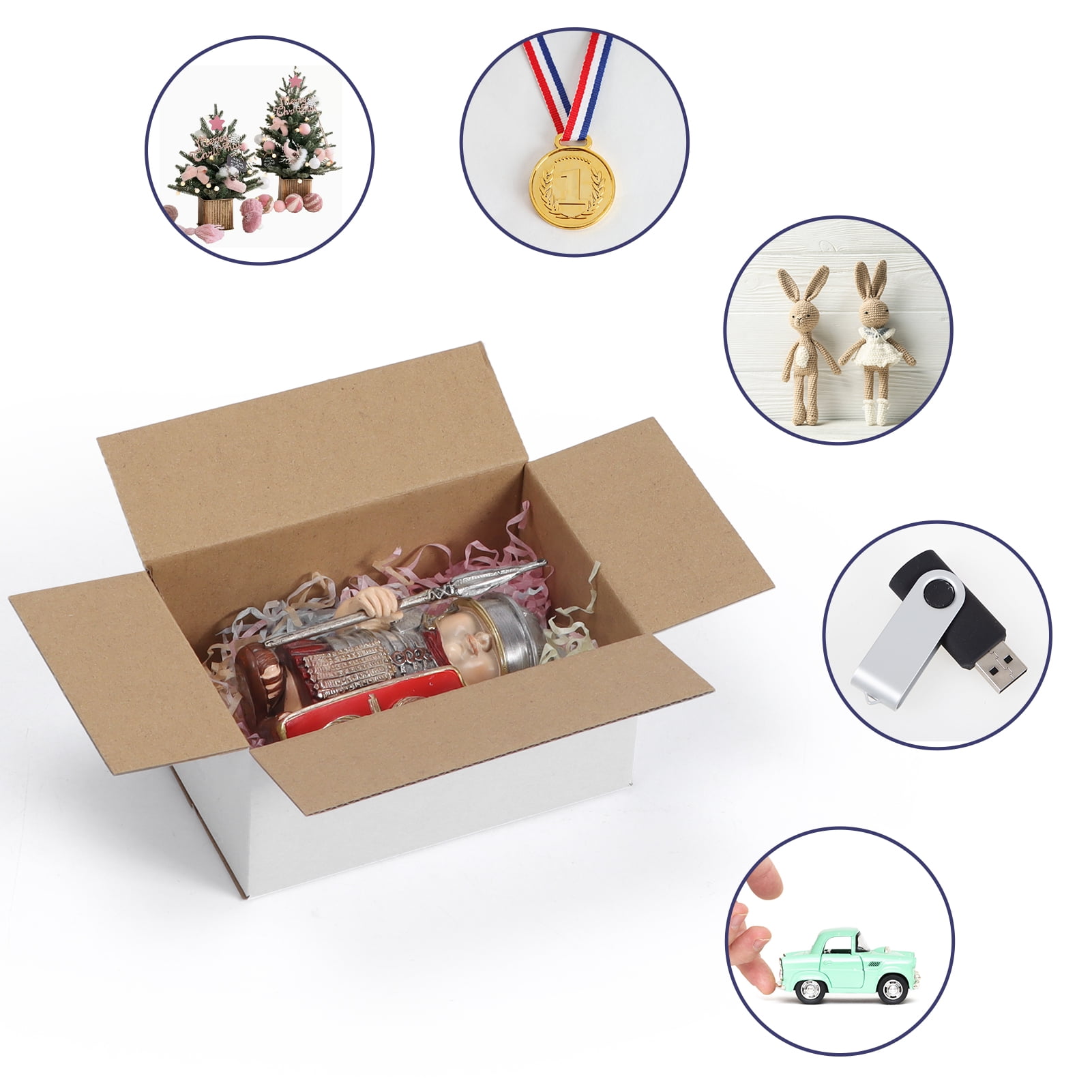 6x4x3 Shipping Boxes Set of 40, White Corrugated Cardboard Box for Small Business