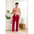 thumbnail image 4 of U2SKIIN Mens Pajama Pants, Soft Lightweight PJ Bottoms with Pockets,(Red,L), 4 of 6