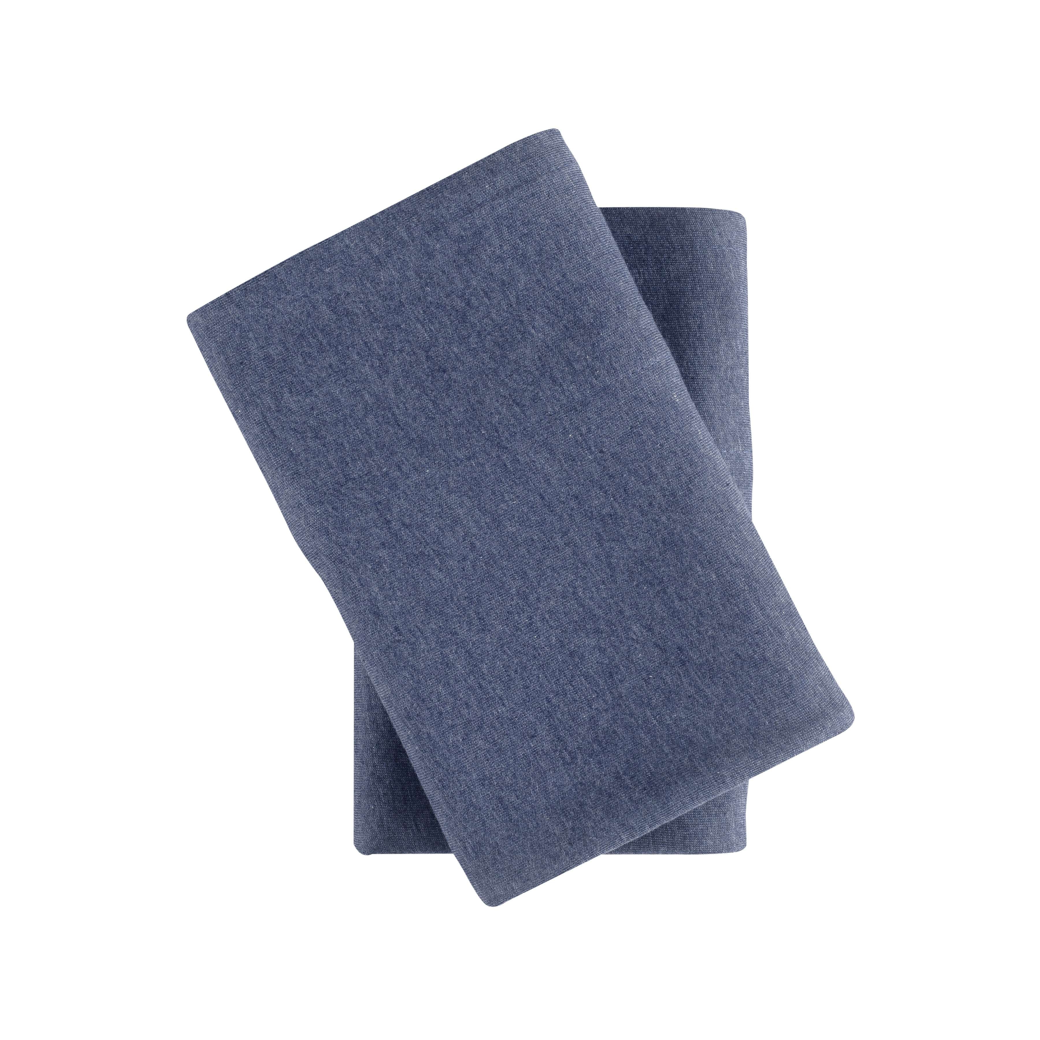 Mainstays Extra Soft Jersey Pillowcase Set, Standard/Queen, Blue Cove, 2 Pieces