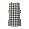 thumbnail image 5 of Easygdp Houndstooth Black And White Men's Tank Top, Sleeveless Muscle T Shirts, Breathable, Quick-Dry, Loose for Gym, Running, Fitness - 3X-Large, 5 of 9