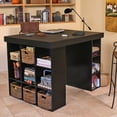 thumbnail image 1 of Project Center Desk with Bookcase and 3 Bin Cabinet-White, 1 of 2