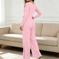 thumbnail image 6 of Diufon Long Sleeve Jumpsuits for Women Back Zipper Elastic Waist Square Neck Wide Leg Overalls Going Out Fall Outfit, 6 of 8