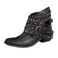 thumbnail image 5 of Bottines à Talons Mode Chaussures Rétro Élégantes pour Femmes Fermeture Éclair Courte Respirantes, 5 of 5