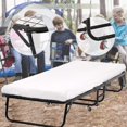 Folding Bed, Guest Rollaway Twin Size Camping Cots Bed Metal Frame with