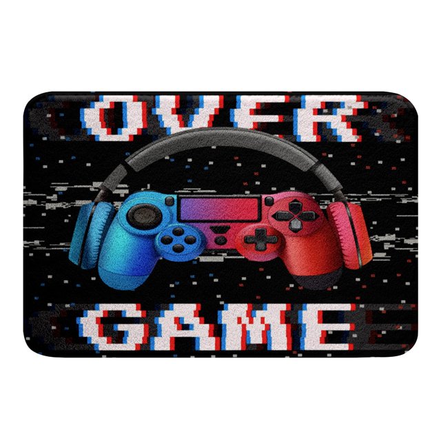 Erosebridal Gamepads Bathroom Rugs 16x24,Gradient Geometric Buffalo Bathroom Mat,Video Game Decor