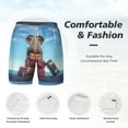 thumbnail image 5 of Balery Elephant Sits Mens Swim Trunks Swim Shorts for Men Quick Dry Inseam Beach Shorts with Compression Liner Pocket-3X-Large, 5 of 9